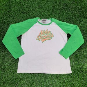 NIKE Sports Raglan Shirt Womens Large 19x22 White